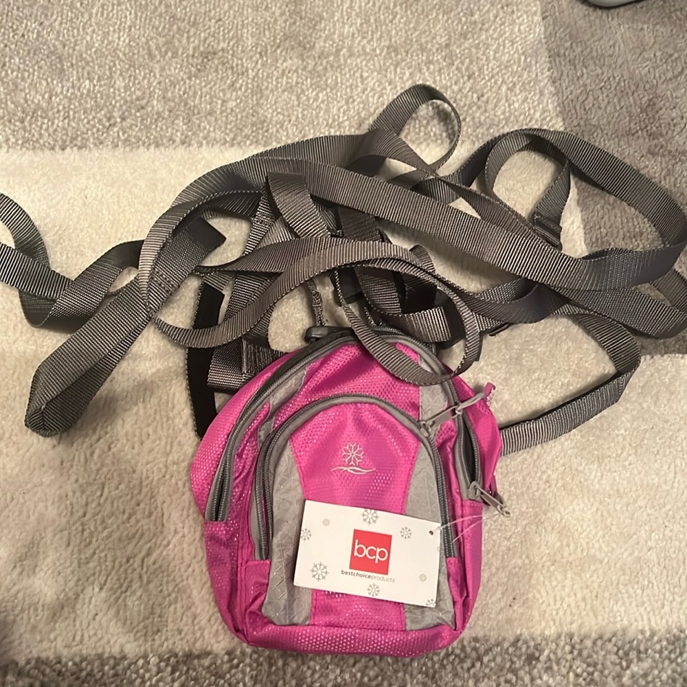 Kids ski harness with extra storage